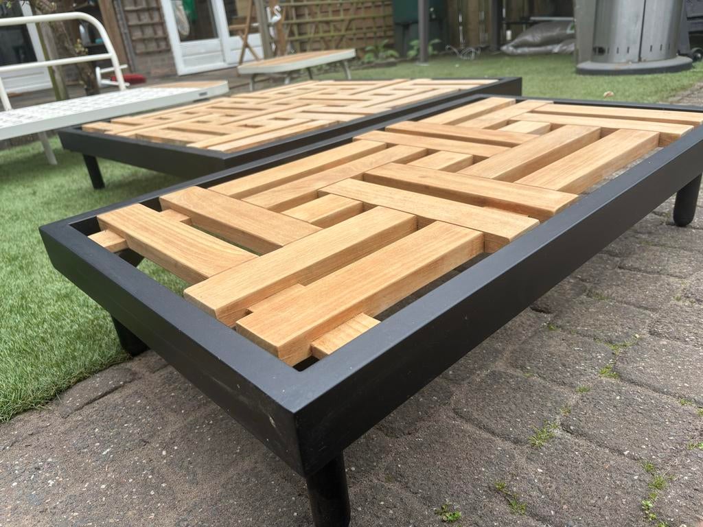 YOI tuintafels, 2 stuks, Tuin en Terras, Tuintafels, Ophalen, Nieuw, Rechthoekig, Hout