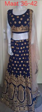 Prachtige Indiase Lehenga Choli - Maat 36-42, Kleding | Dames, Maat 38/40 (M), Overige typen, Blauw, Ophalen of Verzenden
