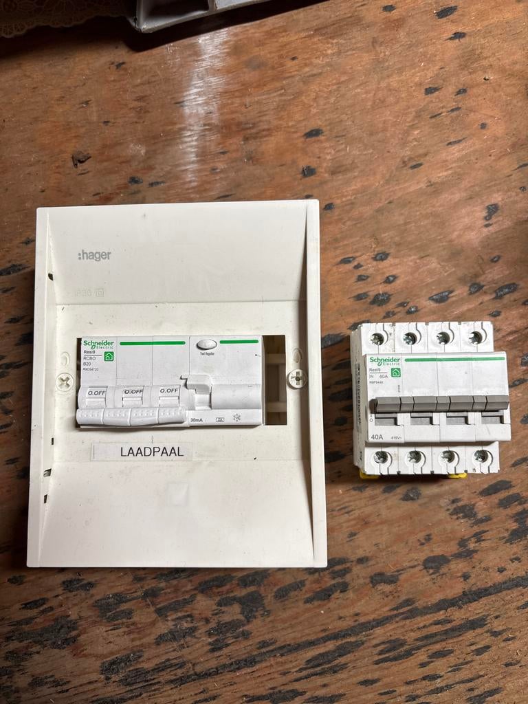 Hager groepenkast met Schneider aardlekschakelaar, Ophalen, Gebruikt, Laadpaal