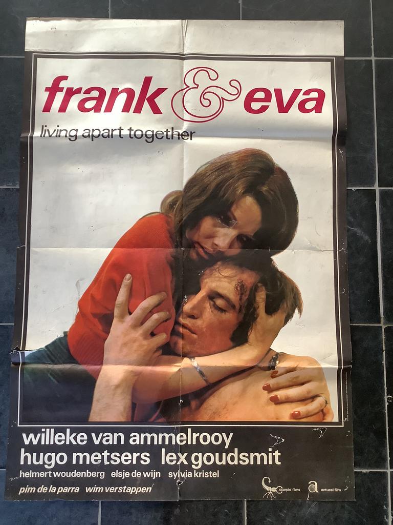 FRANK & EVA   FILMPOSTER   80-116 cm       (BESCHADIGD), Ophalen of Verzenden, Zo goed als nieuw, A1 t/m A3, Film en Tv