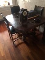 Antieke eettafel en eetstoelen, Ophalen, Rechthoekig, 50 tot 100 cm