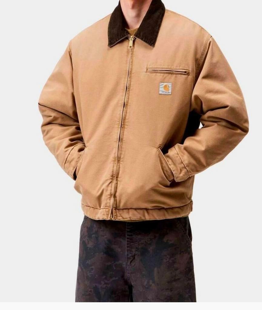 Origineel Carhartt  WIP Detroit Jacket Maat L - Bruin, Kleding | Heren, Jassen | Winter, Verzenden, Gedragen, Maat 52/54 (L), Bruin