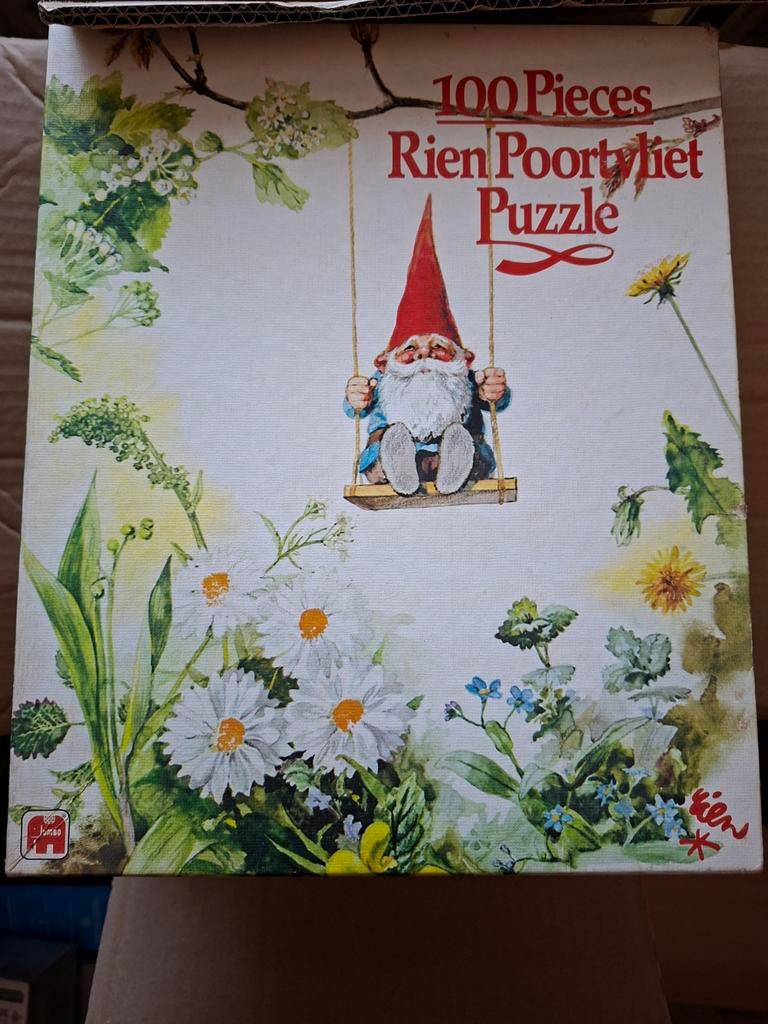 Rien Poortvliet Puzzel 100 Stukjes - Kabouter op Schommel, Ophalen of Verzenden, Minder dan 500 stukjes, Gebruikt, Legpuzzel