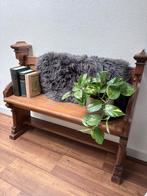 Antiek houten kerkbankje - 117x35x98 cm, Ophalen, Gebruikt, Bruin, Eén