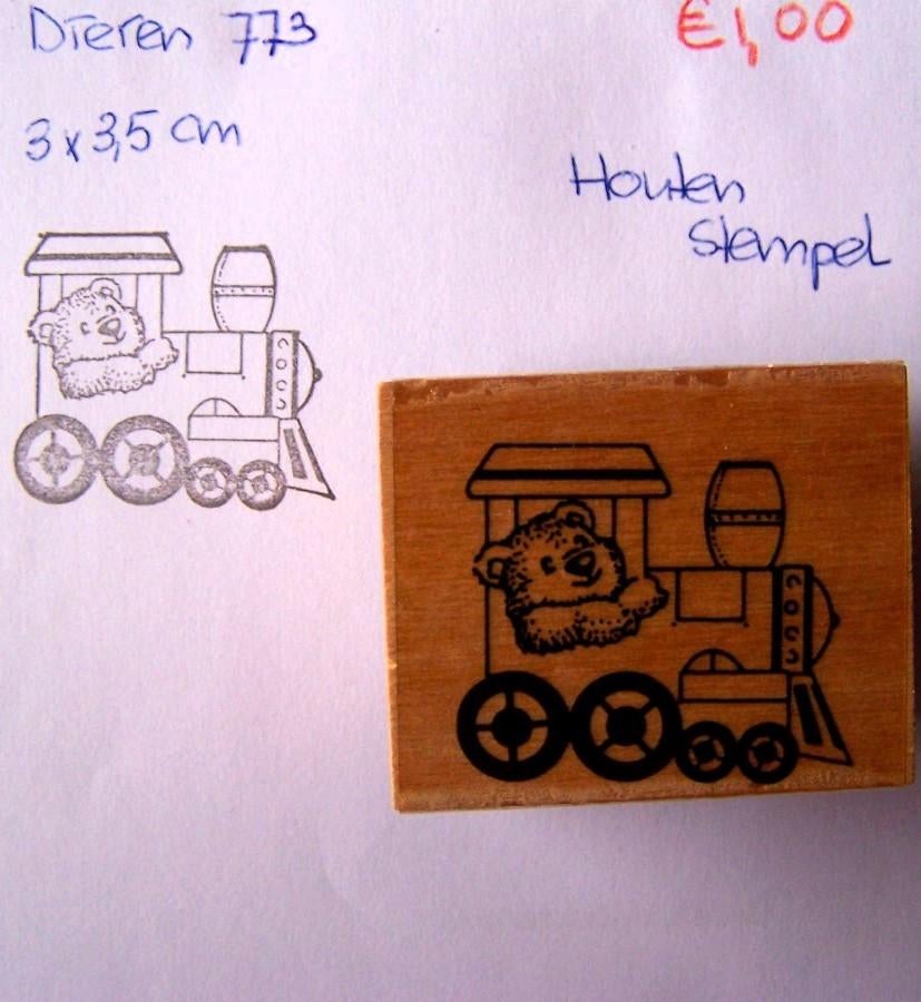 Dieren 773 Houten stempel, Hobby en Vrije tijd, Stempelen, Ophalen of Verzenden, Gebruikt, Houten stempel