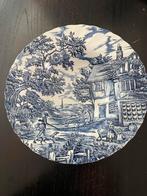 Vintage Myott 'The Hunter' bord - Blauw en wit decor, Ophalen of Verzenden