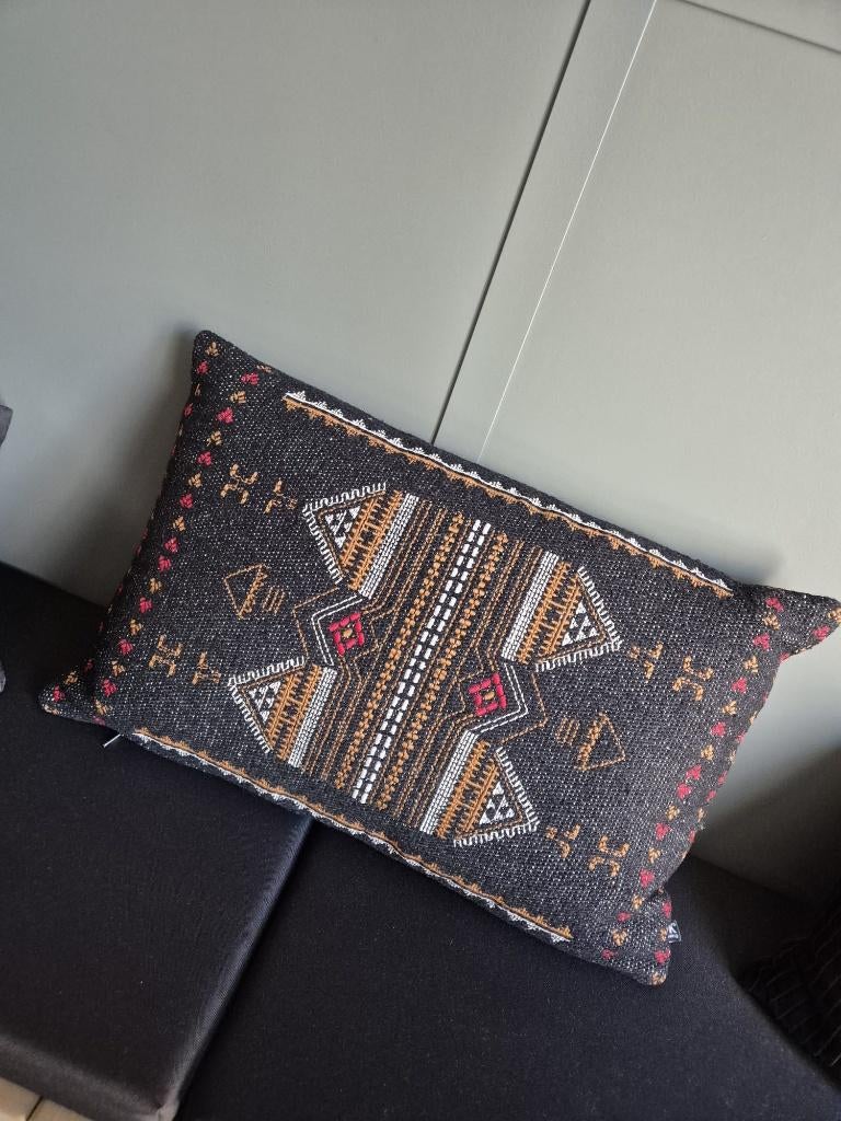 Sierkussen HK Living, Huis en Inrichting, Ophalen of Verzenden, Nieuw, Zwart, Rechthoekig