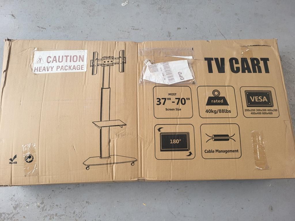 Verrijdbare TV Vloerstandaard 37-70 inch, 40kg, VESA, Ophalen of Verzenden, Zo goed als nieuw