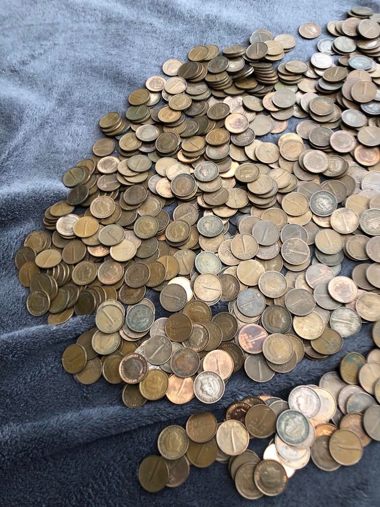 Grote partij Nederlandse munten, 1 cent 1948 tot 1980, Ophalen of Verzenden, Koningin Wilhelmina, 1 cent, Losse munt