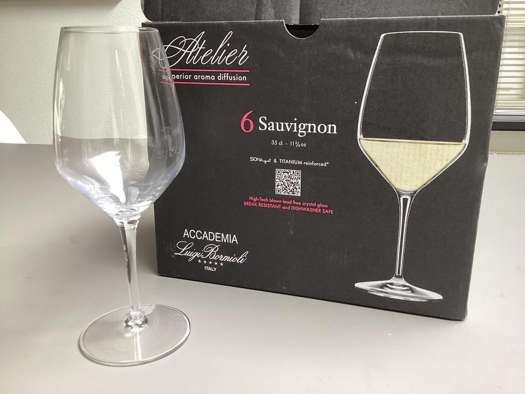 Luigi Bormioli sauvignon wijnglazen kristal 6 stuks nieuw, Glas of Glazen, Nieuw, Ophalen of Verzenden, Glas