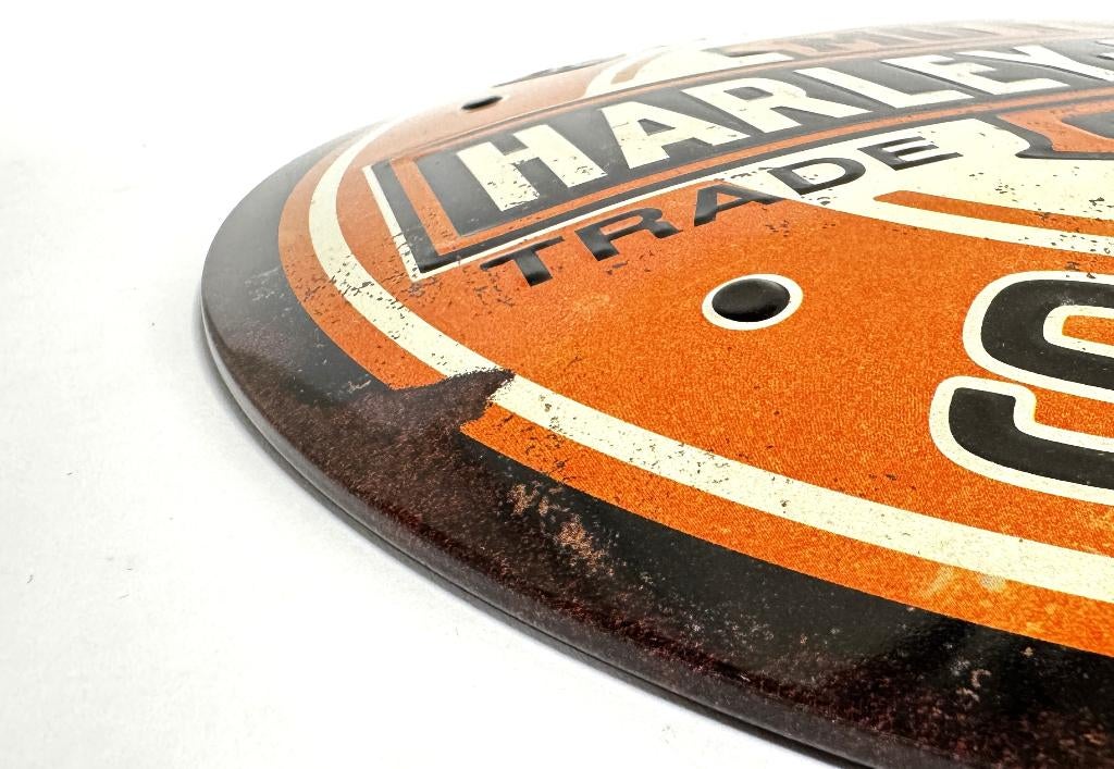 Harley Davidson service relief rond reclamebord van metaal, Ophalen of Verzenden, Nieuw, Auto's