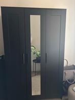 BRIMNES kledingkast zwart met 3 deuren en spiegel, Ophalen, Overige materialen, Gebruikt, 100 tot 150 cm