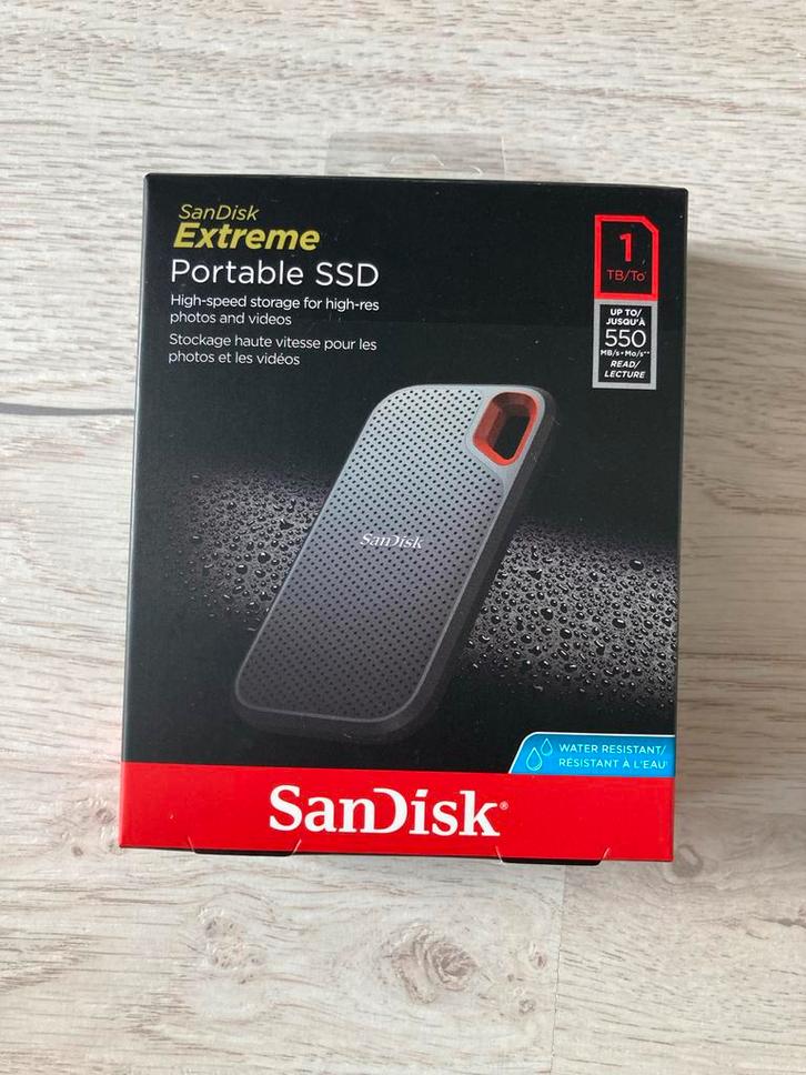 SanDisk Extreme Portable SSD 1TB, Computers en Software, Harde schijven, Zo goed als nieuw, Laptop, Extern, SSD, USB, Ophalen of Verzenden