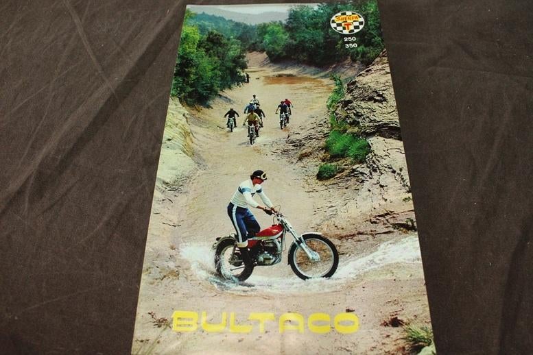 Bultaco Sherpa 250 350 1972 motorfiets verkoop folder, Ophalen of Verzenden, Overige merken