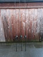 3x karperhengel JRC Contact 10ft 3lb met Spro C-Tec 7500, Watersport en Boten, Hengelsport | Karpervissen, Ophalen, Gebruikt, Werphengel