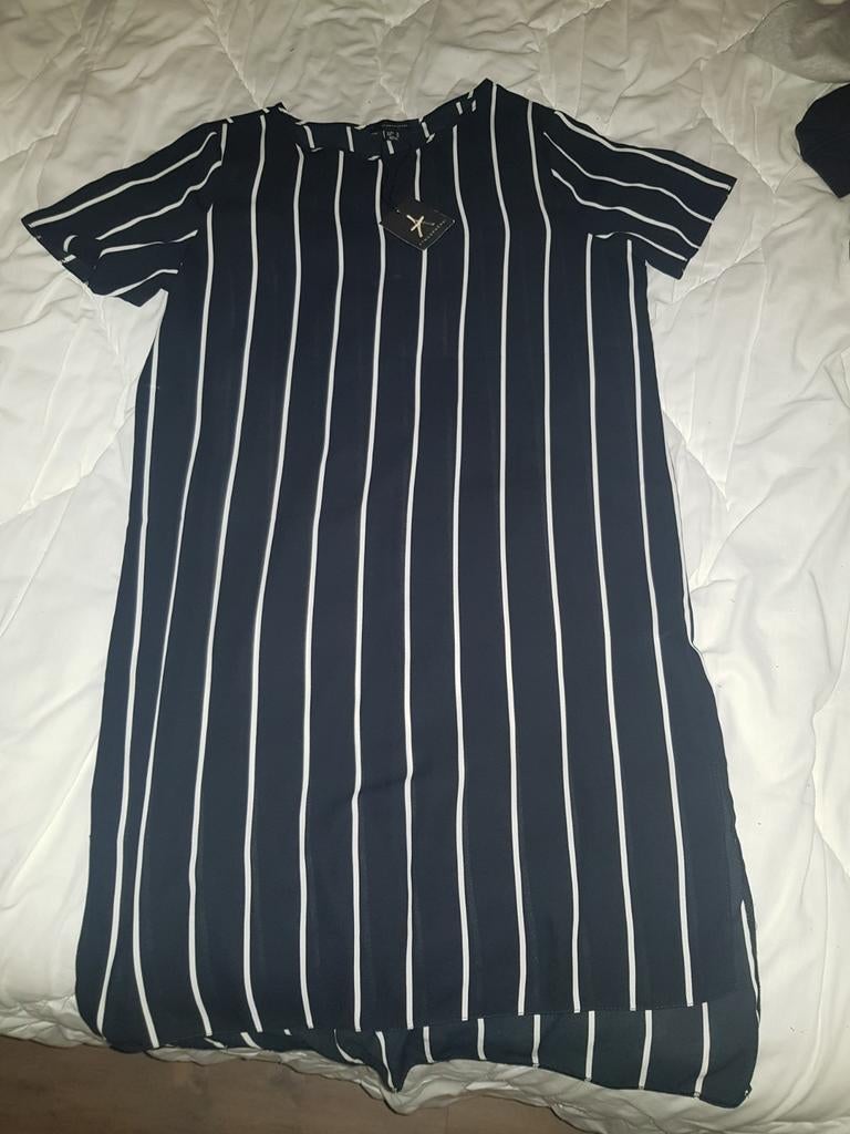 Nieuwe gestreepte jurk maat 40 42 zara h&m look 💫, Ophalen of Verzenden, Nieuw, Maat 42/44 (L), Zwart