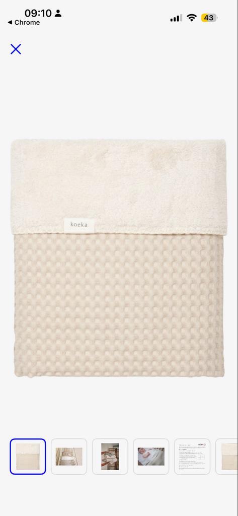 Koeka Ledikantdeken Wafelstof - Crème, Ophalen, Zo goed als nieuw, 100 cm of meer, Deken