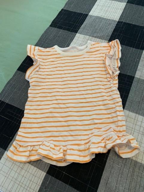 Wit/oranje shirtje van de Zeeman. Maat 74, Kinderen en Baby's, Babykleding | Maat 74, Zeeman, Meisje, Ophalen of Verzenden, Zo goed als nieuw