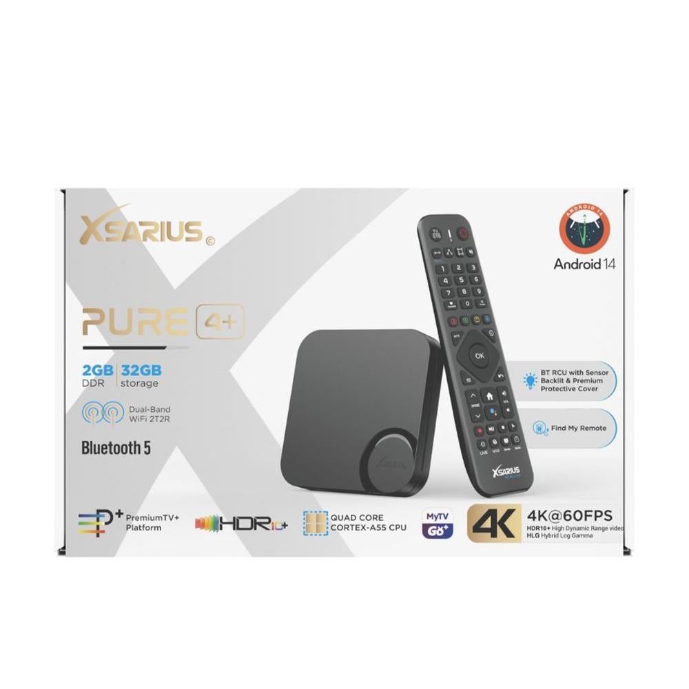 Xsarius Pure 4 Plus + | Android | IPTV Kastje | Box 2026 NEW, Ophalen of Verzenden, Nieuw, USB 2, Minder dan 500 GB
