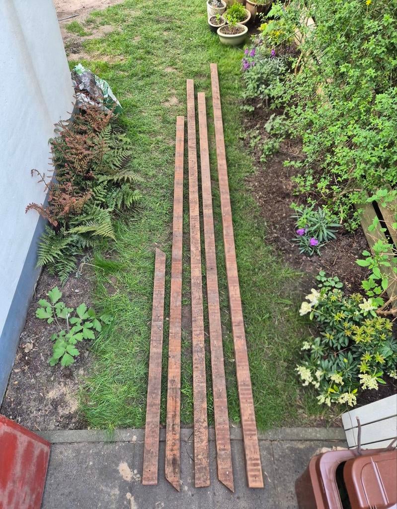 Hardhouten palen 6x4 cm, diverse lengtes 1 tot 3.2 meter, Tuin en Terras, Palen, Balken en Planken, Ophalen