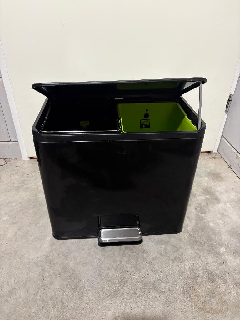Prullenbak met 2 vaks afvalscheiding, Huis en Inrichting, Woonaccessoires | Prullenbakken, 40 liter of meer, Ophalen of Verzenden