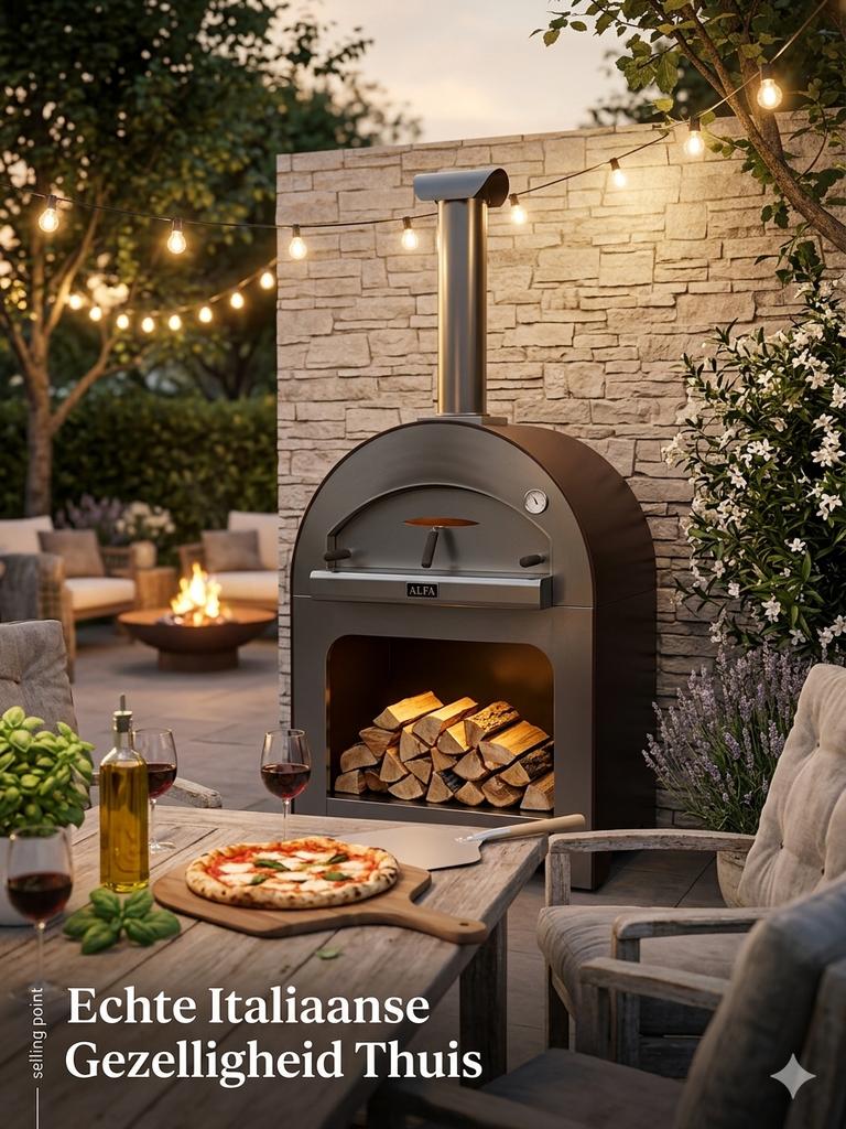 Luxe Alfa Pizza Houtoven - Professionele Buitenoven, Ophalen of Verzenden, Zo goed als nieuw
