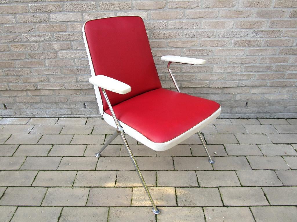 Vintage fauteuil fifties sixties, Ophalen, Gebruikt, Hout, Retro - vintage