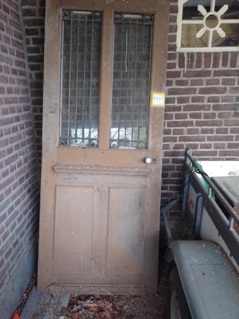 antieke voordeur, Ophalen, Gebruikt, 80 tot 100 cm, 215 cm of meer