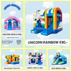 Springkussen te huur feest kinderen jungle dino unicorn, Ophalen, Zo goed als nieuw, Verjaardag