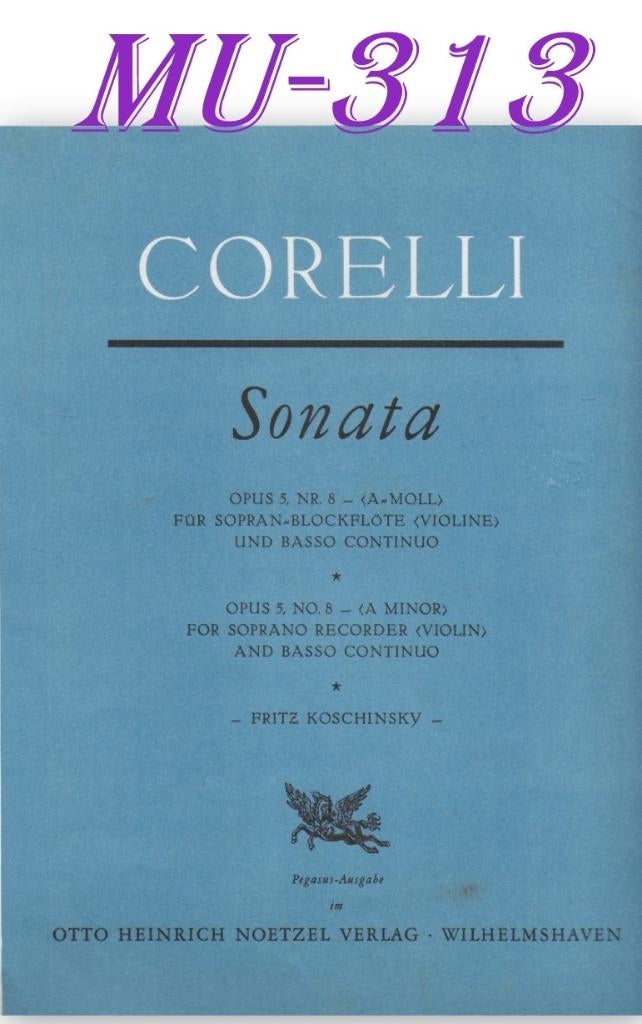 Mu313  Bladmuziek Corelli sonate ( Blokfuit, Ophalen of Verzenden, Gebruikt, Overige soorten, Klassiek