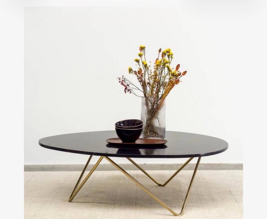 Richard marmeren salontafel van Furnified, Huis en Inrichting, Tafels | Salontafels, Ophalen, Gebruikt, 50 tot 100 cm, 100 tot 150 cm