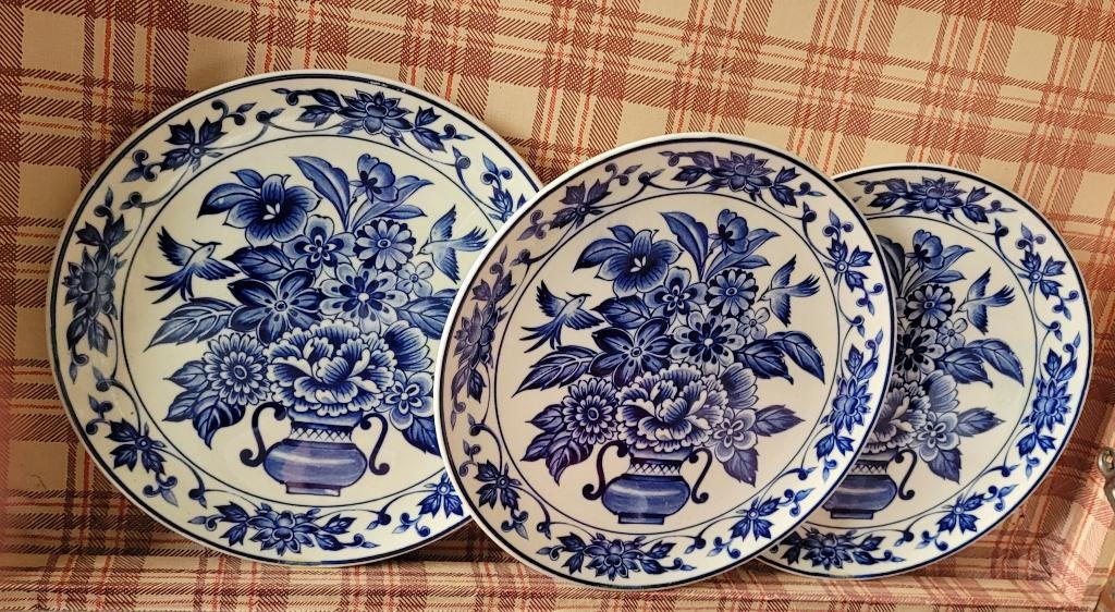 3 prachtige antieke wandborden Delfts blauw, Antiek en Kunst, Ophalen of Verzenden