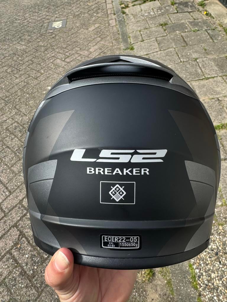 LS2 Breaker motorhelm mat zwart, Motoren, Kleding | Motorhelmen, Overige merken, Heren, Ophalen of Verzenden, Tweedehands
