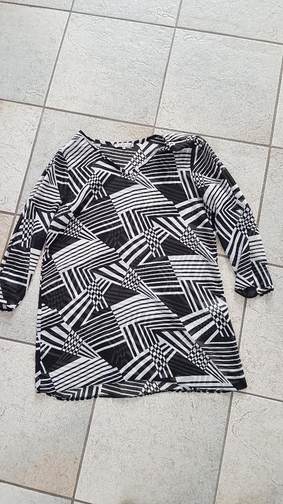 Doorzichtige zwart/witte top, Anna Field, maat 38, Maat 38/40 (M), Anna Field, Zwart, Nieuw
