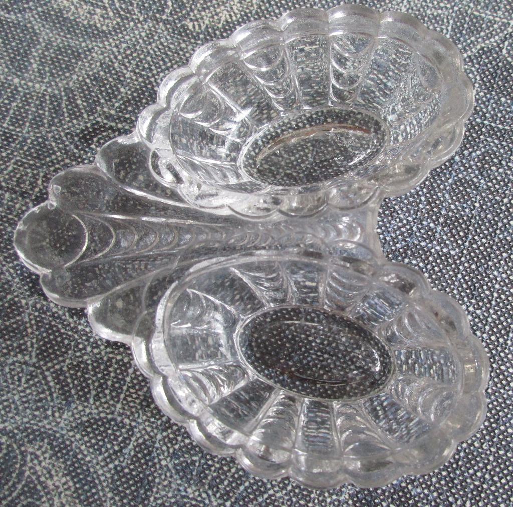 vintage bijzonder en oud glazen peper en zout schaaltje, Antiek en Kunst, Ophalen of Verzenden