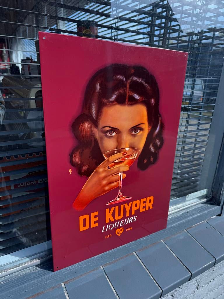 Vintage De Kuyper Liqueurs Reclamebord, Reclamebord, Gebruikt, ., Ophalen of Verzenden