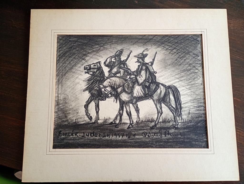 Oude houtskool tekening: Don Quichot en Sancho Panza, Verzenden