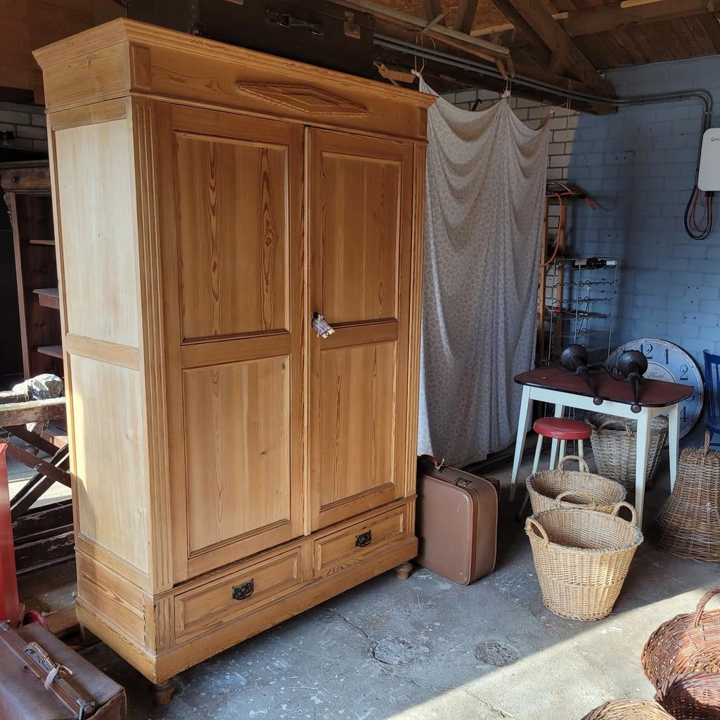 Brocante vintage oude demontabele kast kledingkast, Ophalen