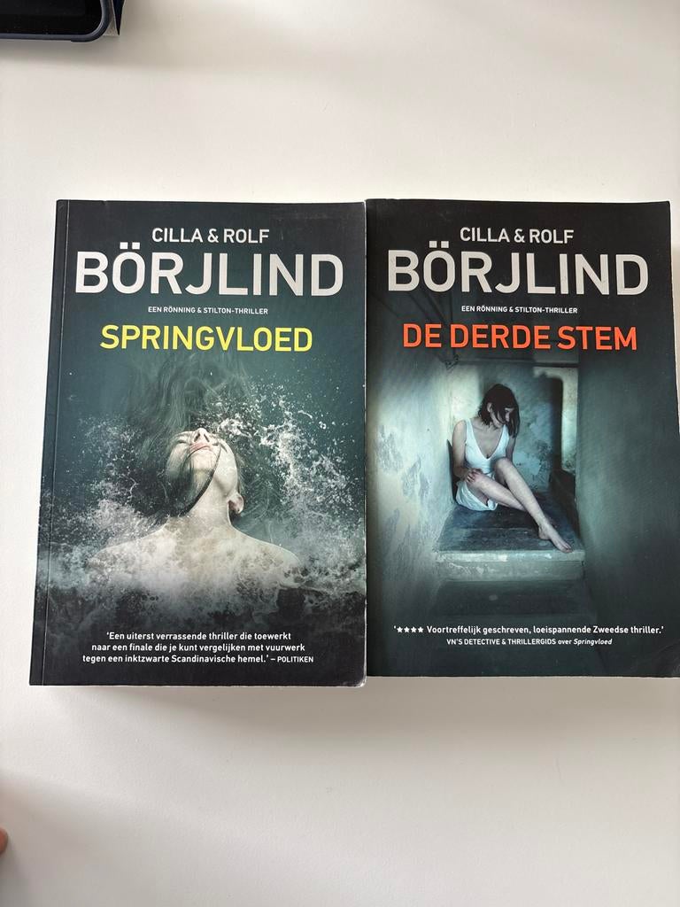 Cilla & Rolf Börjlind: Springvloed & De Derde Stem (thriller, Boeken, Thrillers, Gelezen, Scandinavië, Ophalen of Verzenden