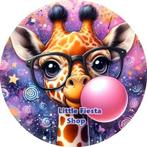 L1641 icing frosting giraf 19cm eetbare taart plaat print, Ophalen of Verzenden, Nieuw, Taarten, Versiering