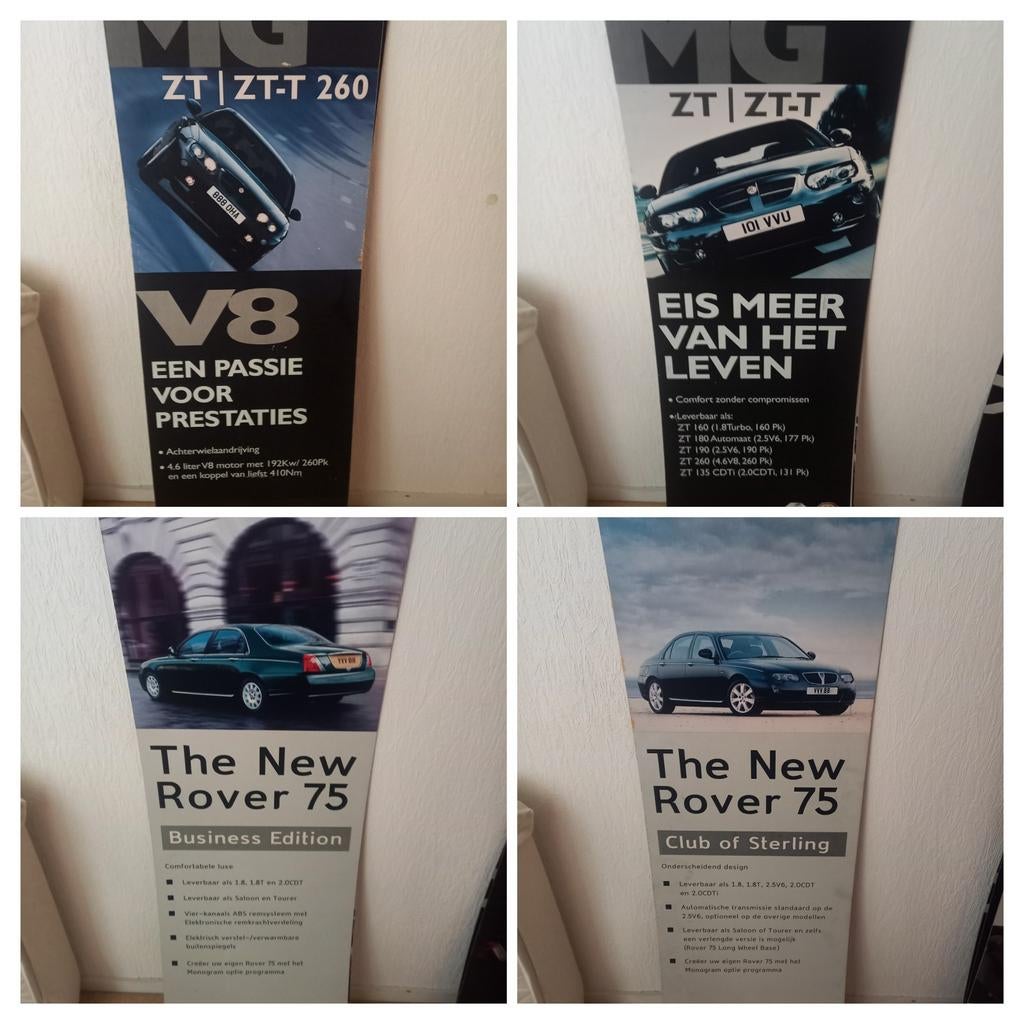 Dealerborden MG ZT / 260 V8 / Rover 75 mk2, set van 4, Ophalen, Auto's