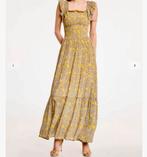 DENNY ROSE lange jurk geel bloemetjes mt 36 en 42