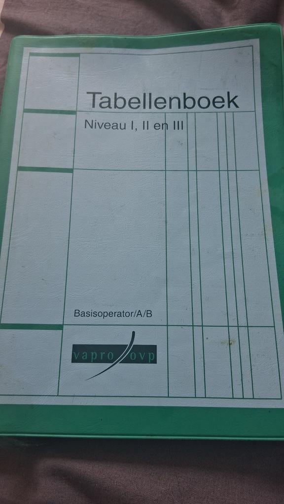Tabellenboek Vapro OVP Niveaus I, II en III - Basistechniek, Ophalen of Verzenden