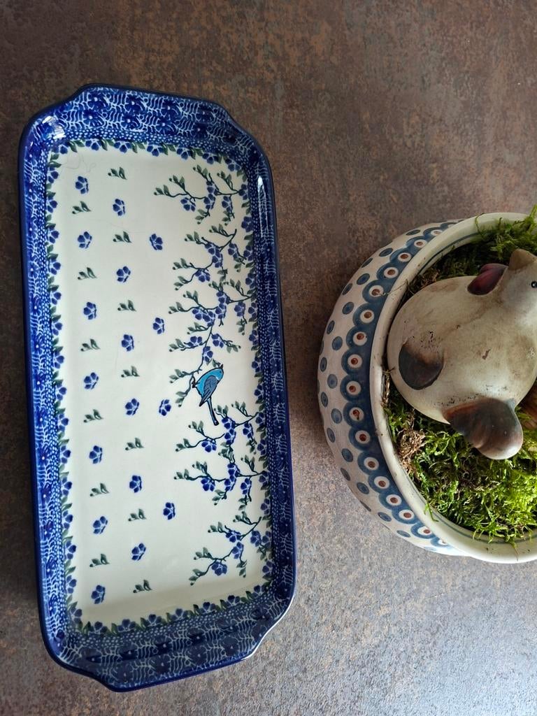 Bunzlau cakeschaal oliekannetje schaaltjes lepels, Ophalen of Verzenden, Glas, Overige stijlen, Schaal of Schalen