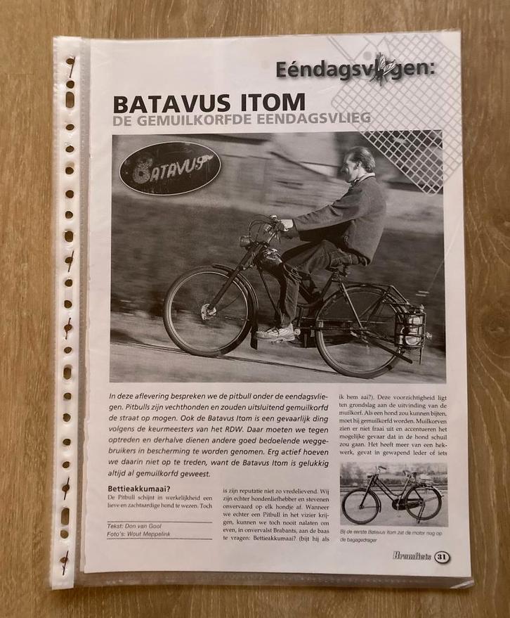 Unieke Map met documentatie Batavus Itom Bromfiets, Fietsen en Brommers, Handleidingen en Instructieboekjes, Zo goed als nieuw
