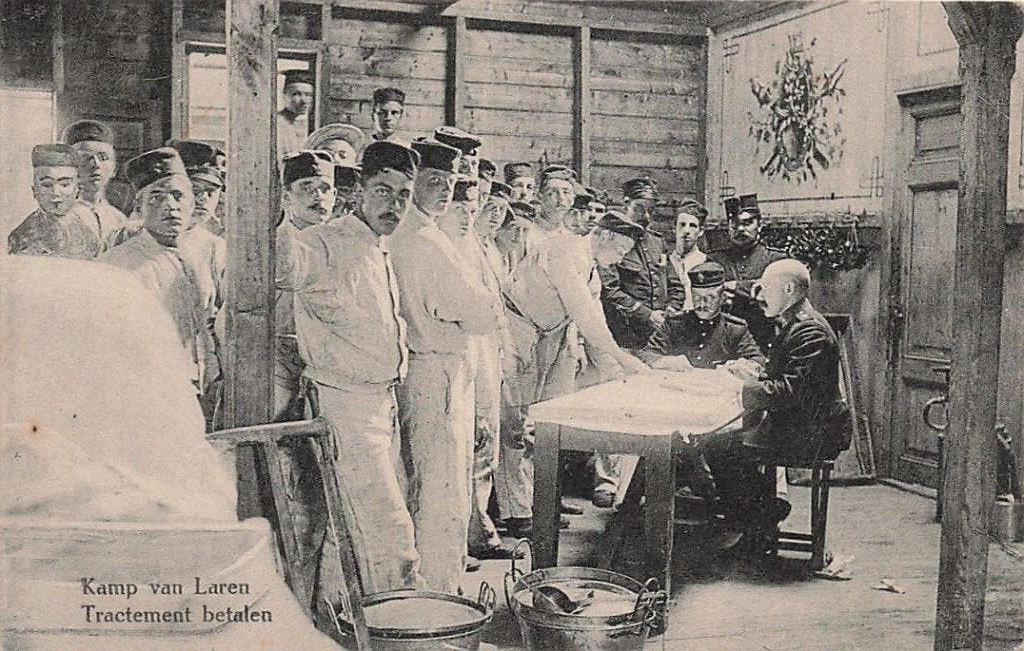 V747 Laren Kamp betalen van Tractement Militair mobilisatie?, Ophalen of Verzenden, Voor 1920, Gelopen, Noord-Holland