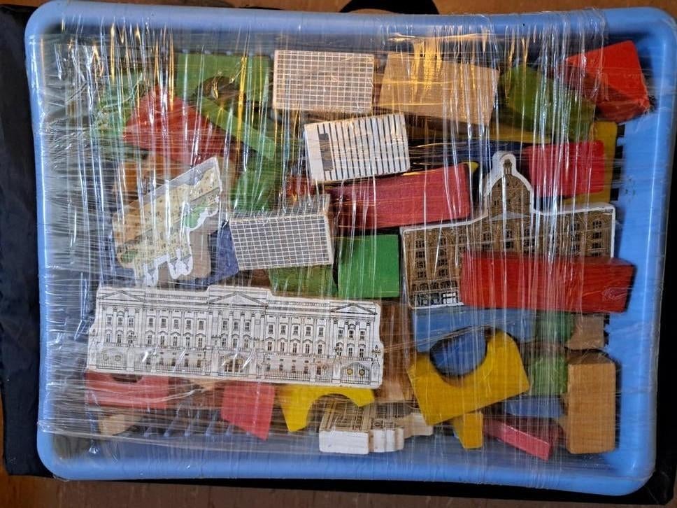 VINTAGE HOUTEN BLOKKEN., Ophalen, Gebruikt