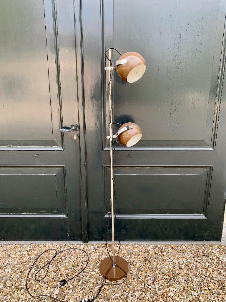 Vintage jaren 70 vloerlamp 2 spots, Ophalen, Gebruikt, 150 tot 200 cm, Space age