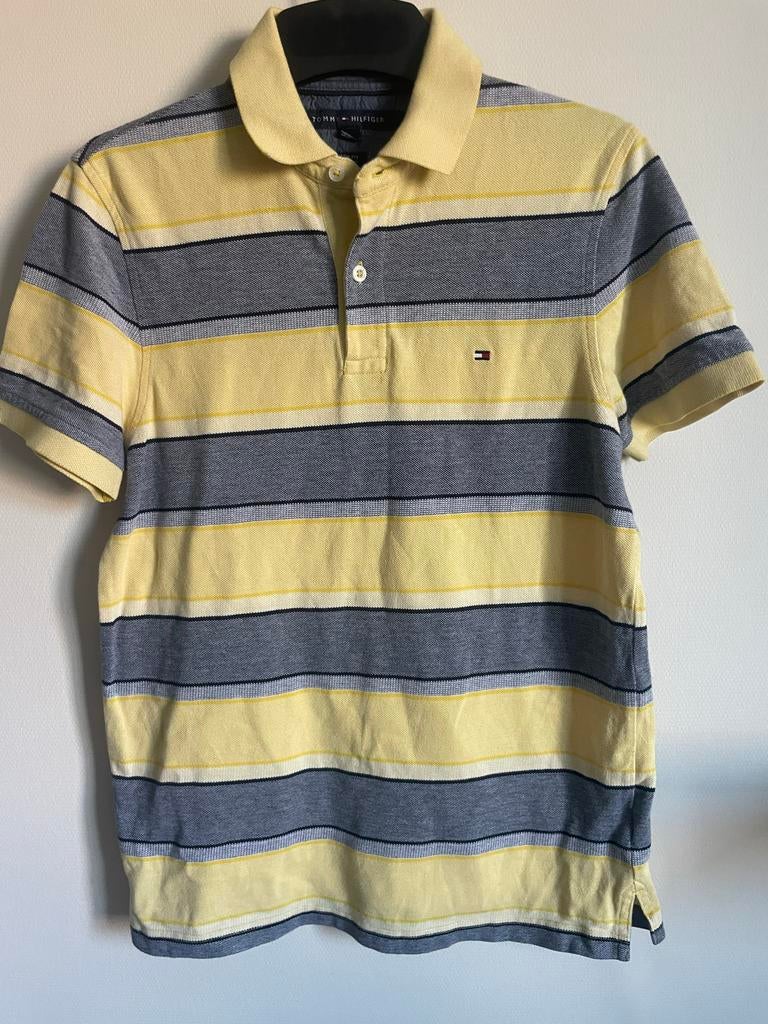 Tommy Hilfiger T-shirt gestreept geel/blauw maat S, Ophalen of Verzenden, Zo goed als nieuw, Geel