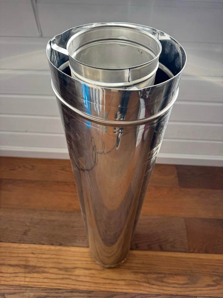 Thermovent DWL 130001 Kachelpijp - 2x 1 meter, Huis en Inrichting, Kachels, Ophalen of Verzenden, Zo goed als nieuw, Hout, Houtkachel